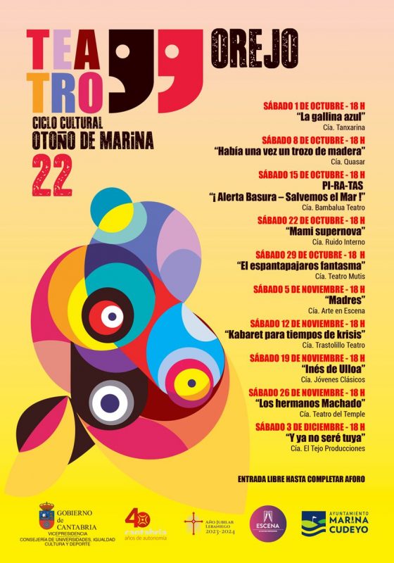 Ciclo Cultural Otoño de Marina 2022 – Teatro Orejo