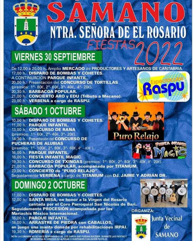 Fiestas Nuestra Señora de el Rosario 2022 - Samano