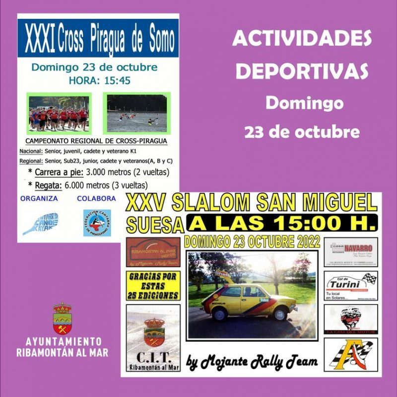 Actividades Deportivas 23 Octubre – Ribamontán al Mar