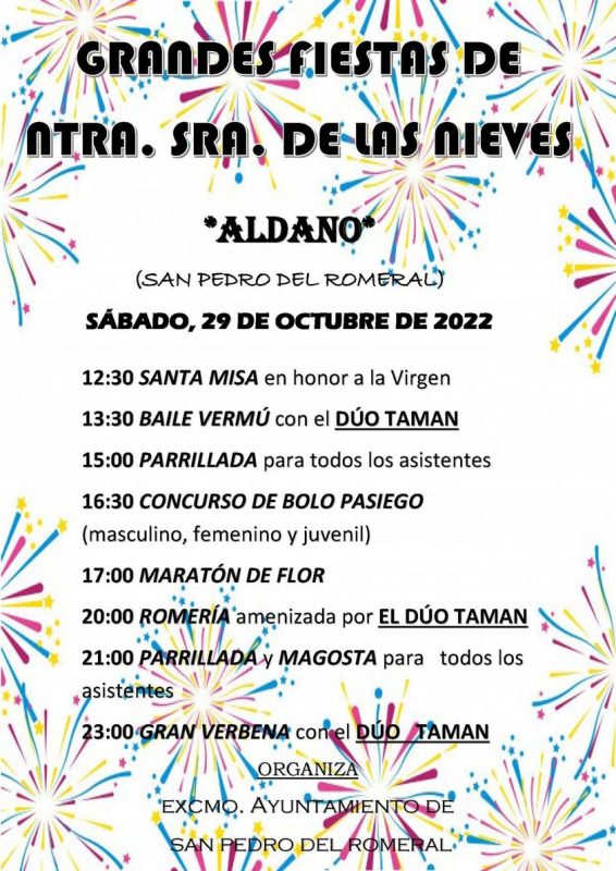 Grandes Fiestas de Ntra Sra de Las Nieves 2022 - Aldano