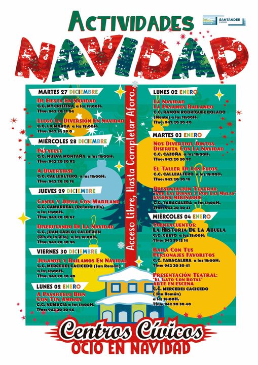 Actividades Navidad 2022 - Centros Civicos Santander