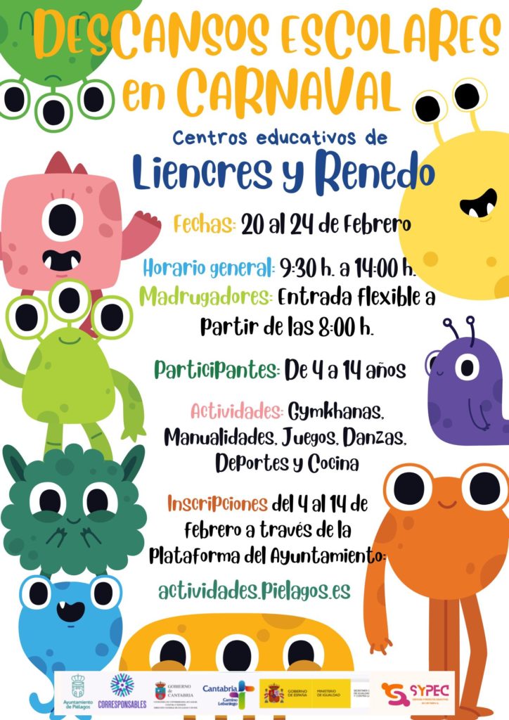 Descansos escolares en Carnaval – Liencres – Renedo – 2023