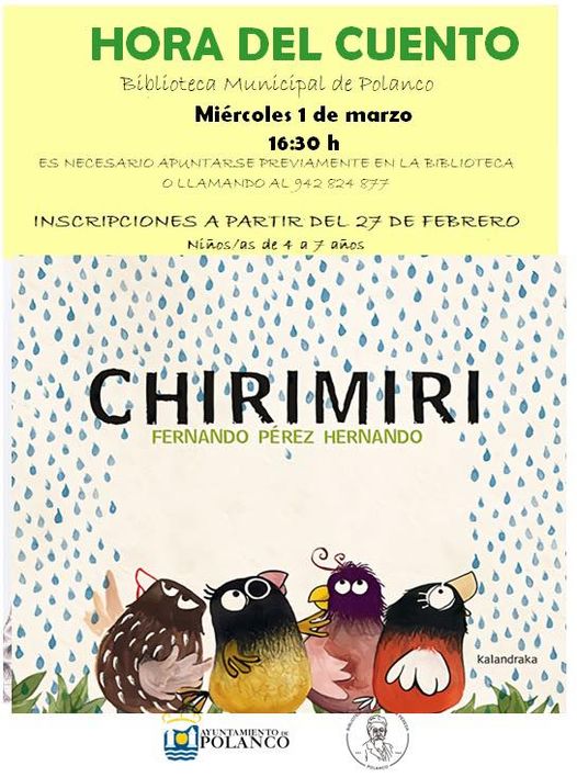 Hora del Cuento – 1 Marzo