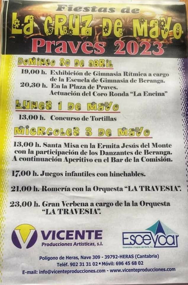 Fiestas de la Cruz de Mayo Praves 2023