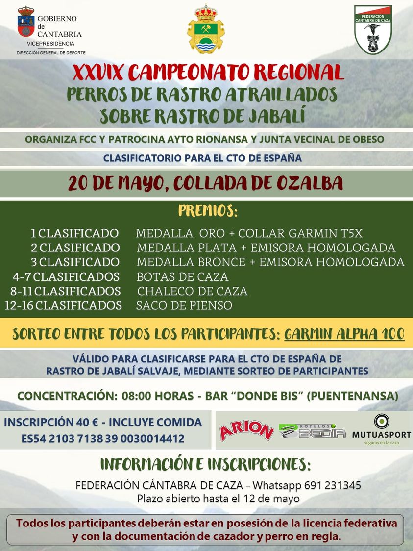 XXVIX Campeonato Regional Perros de Rastro Atraillados sobre rastro de Jabalí