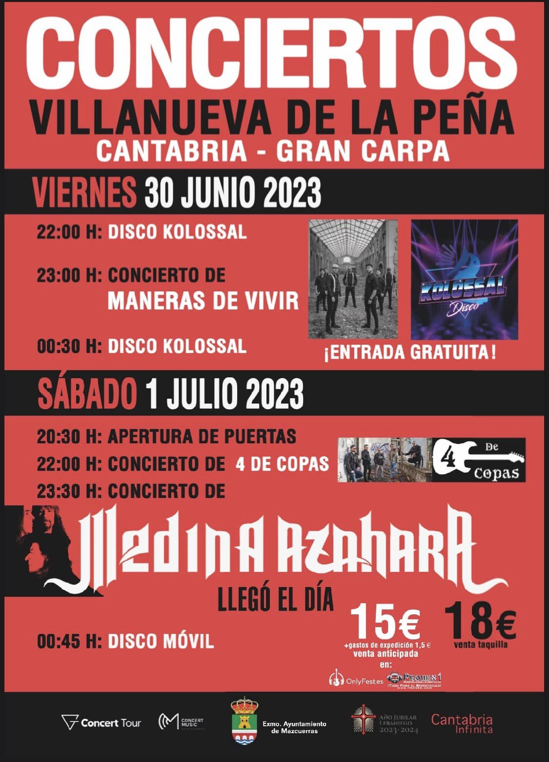 Conciertos Villanueva de la Peña 2023