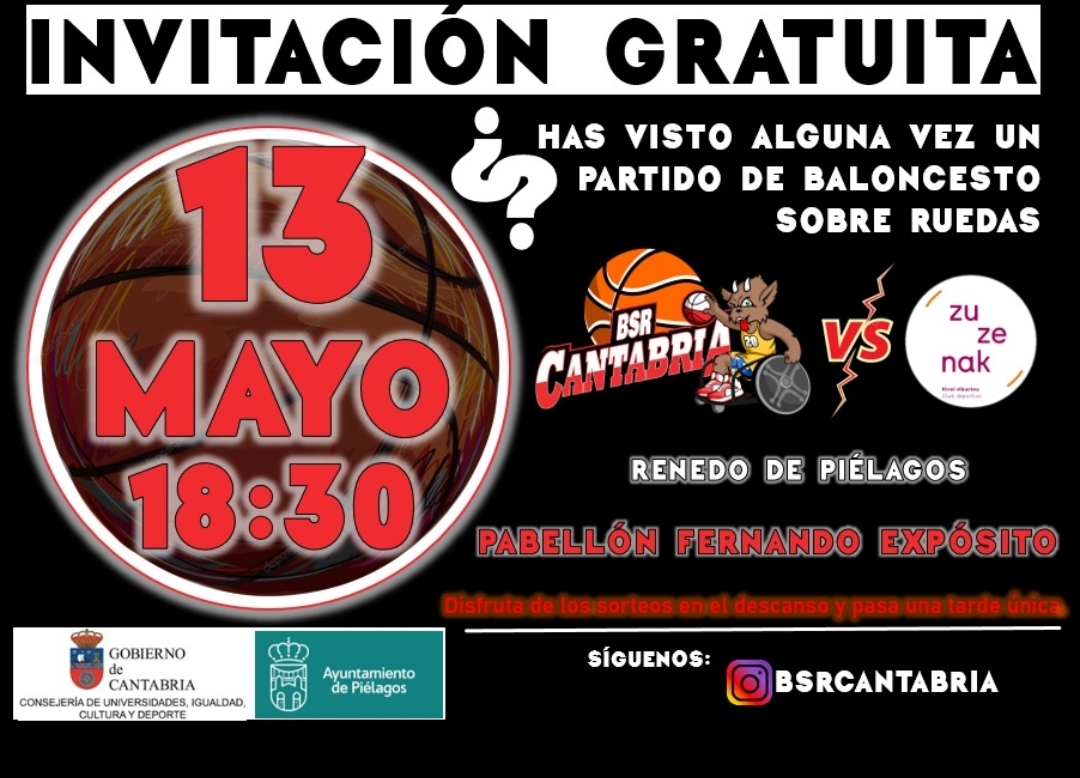 Partido de Baloncesto en silla de ruedas. Bsr Cantabria Vs Zuzenak