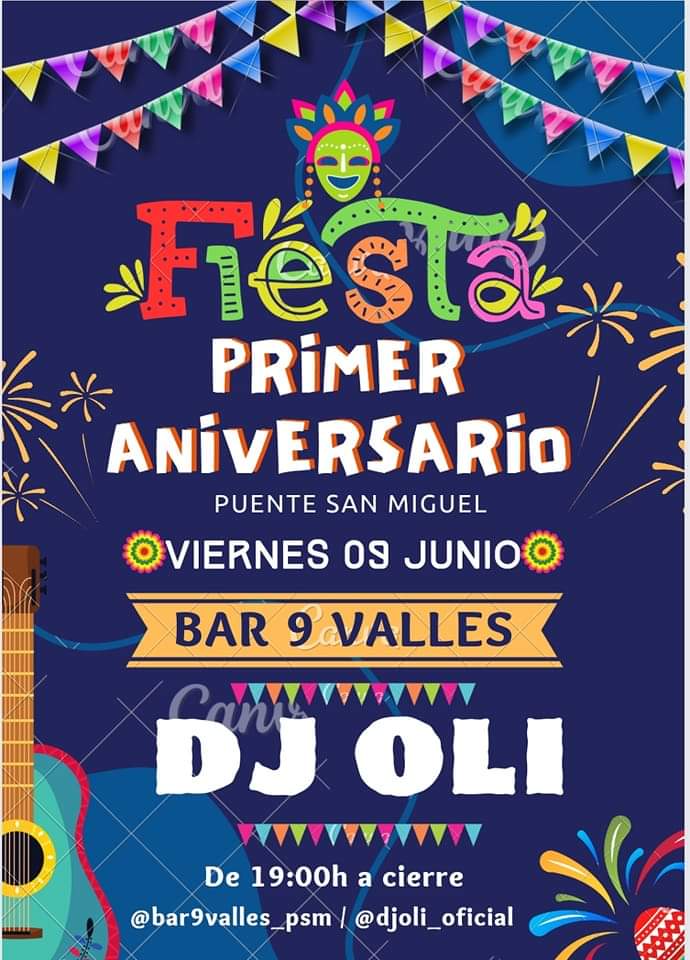 Fiesta Primer Aniversario – Bar 9 Valles