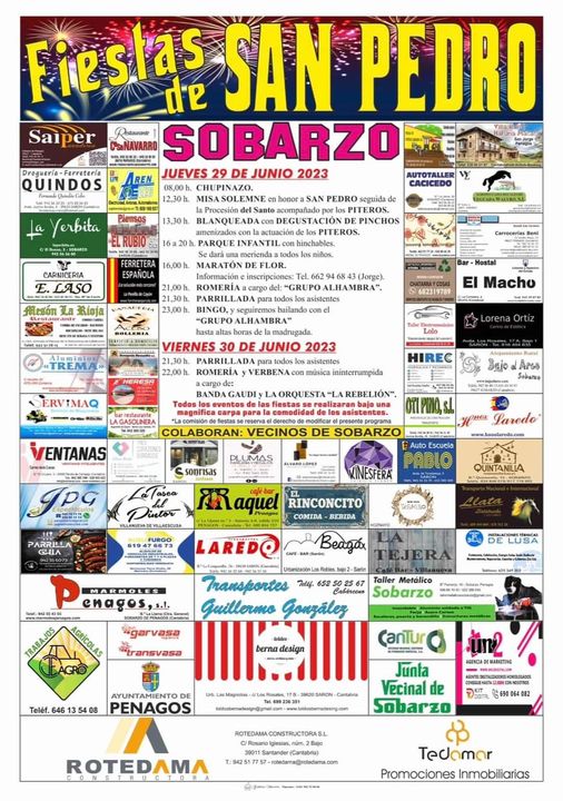 Fiestas de San Pedro Sobarzo 2023