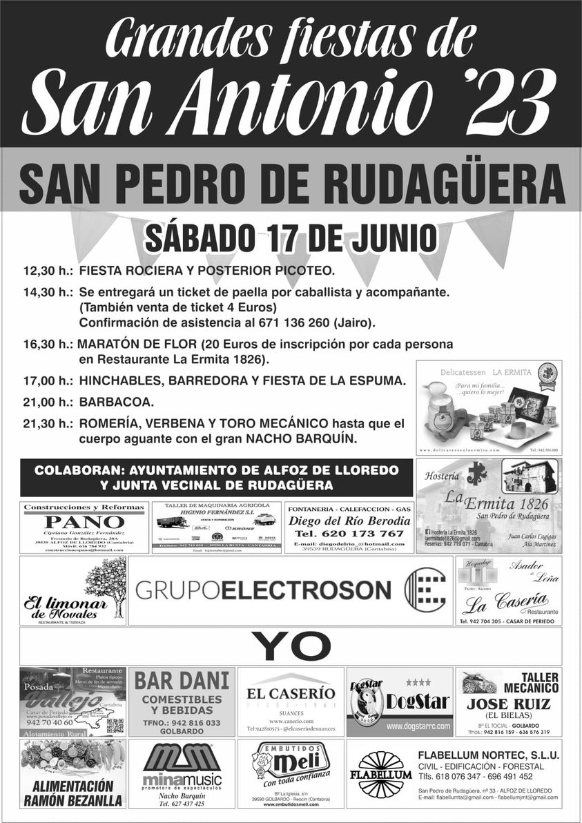 Grandes Fiestas de San Antonio San Pedro de Rudagüera 2023