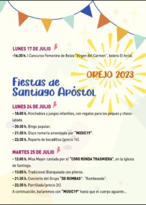 Fiestas del Carmen y Santiago Apóstol Orejo 2023
