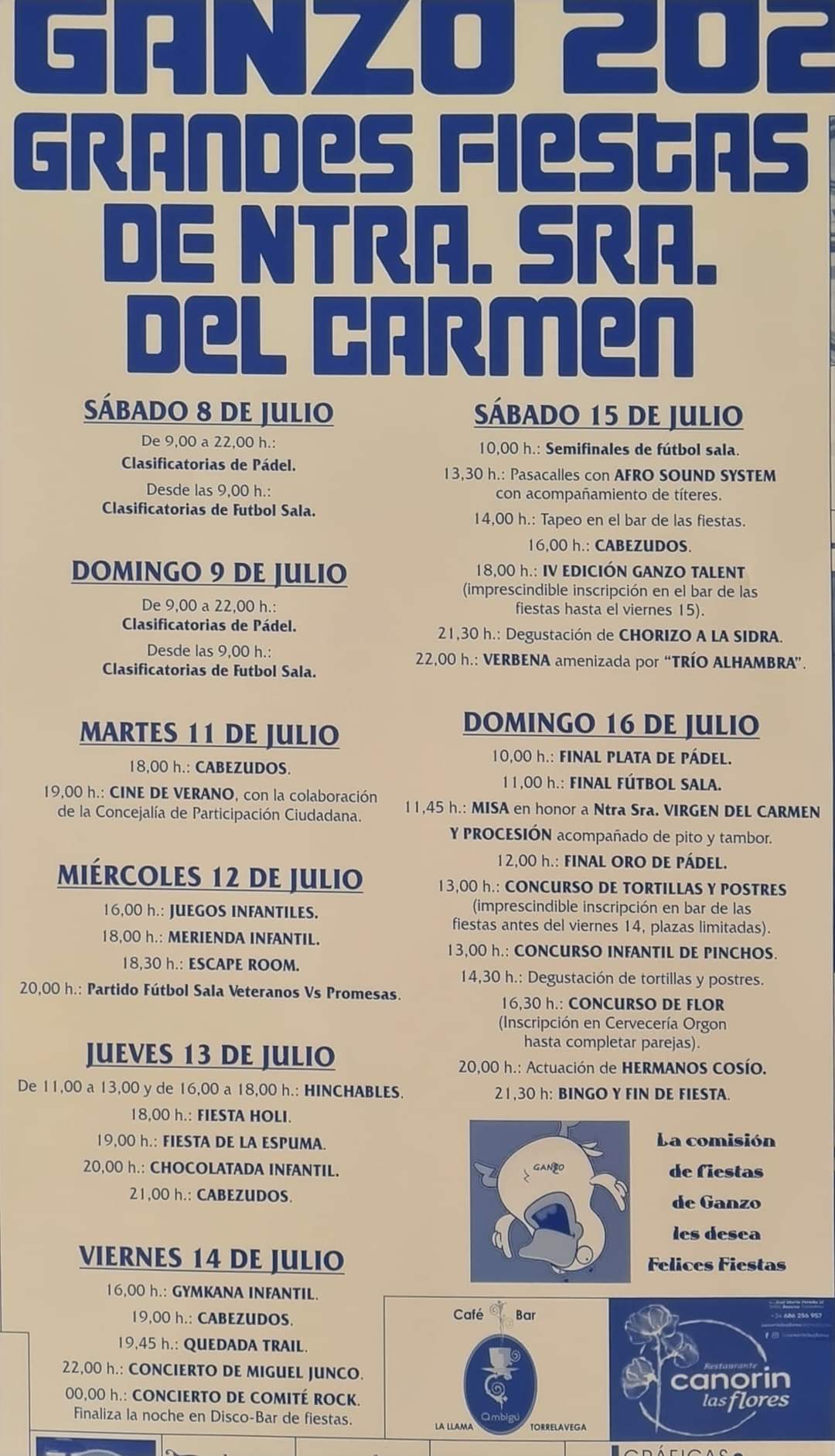 Fiestas del Carmen Ganzo 2023