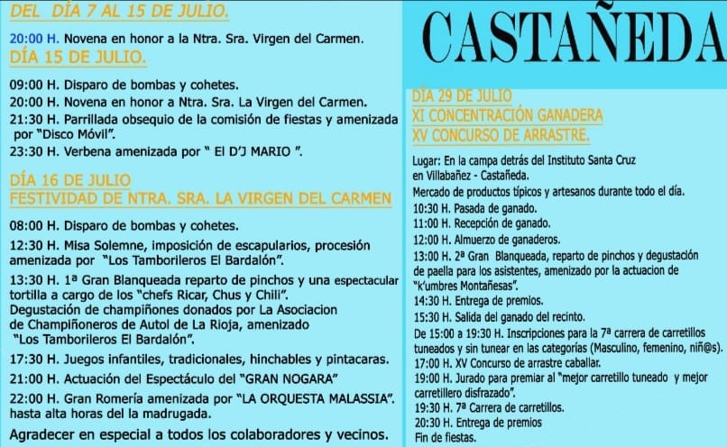 Fiestas del Carmen 2023 – Castañeda