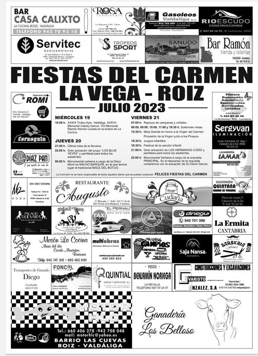 Fiestas del Carmen La Vega – Roiz 2023