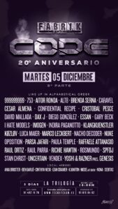 Code 20 Aniversario 2023