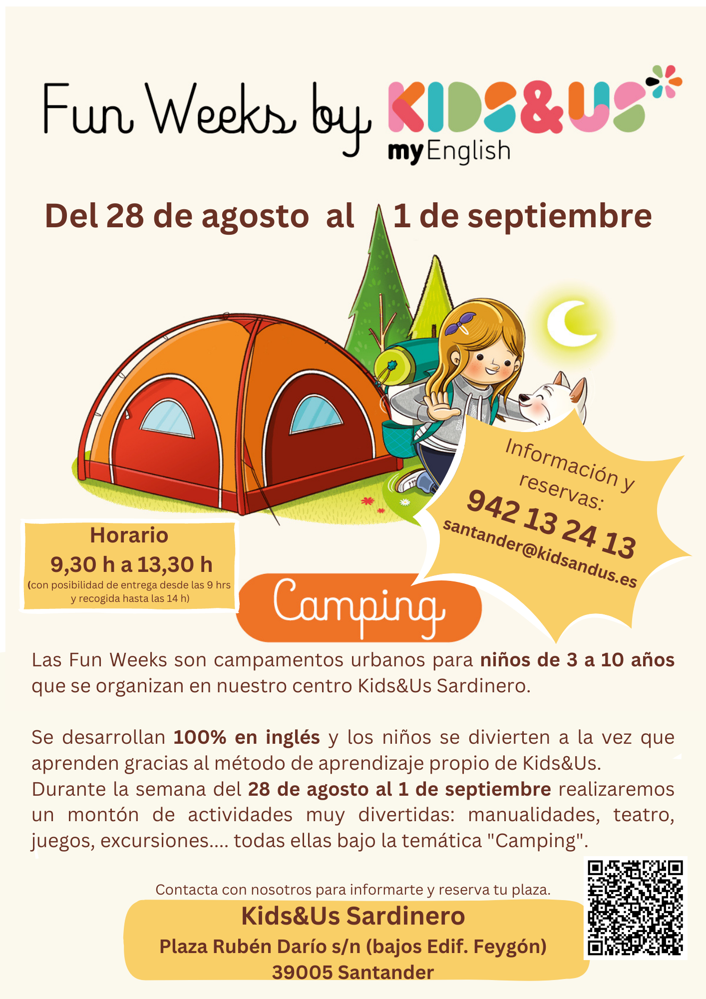 Campamento Urbano en inglés Kids&Us Santander