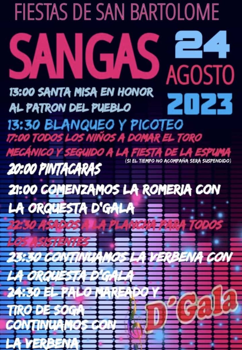 Fiestas San Bartolomé Sangas 2023
