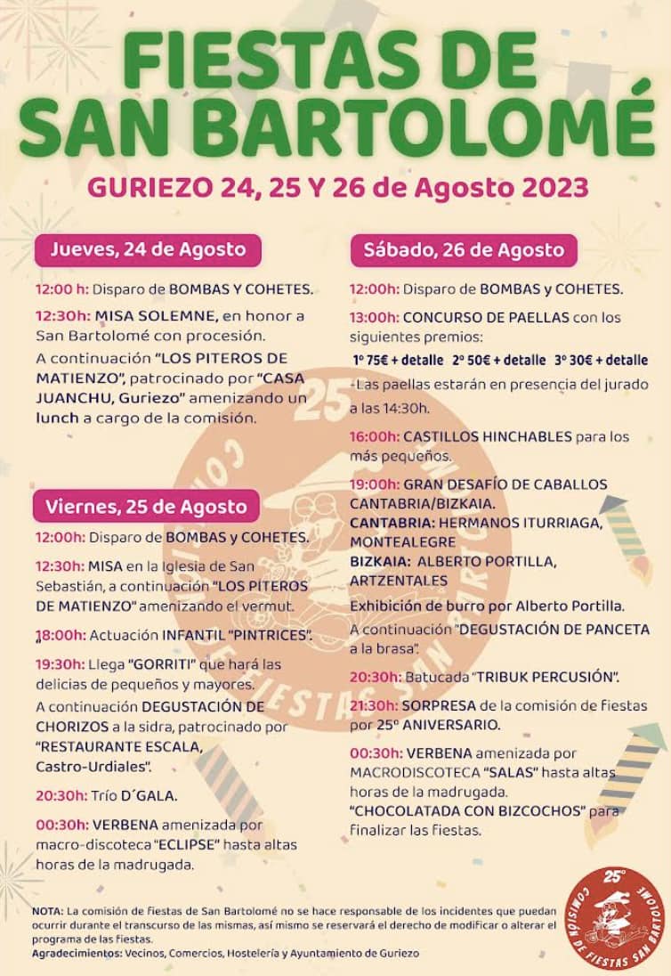 Fiestas de San Bartolomé Guriezo 2023