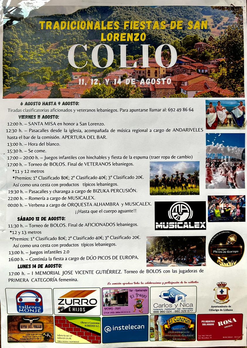 Fiestas de San Lorenzo Colio 2023
