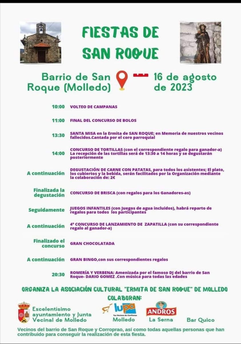 Fiestas de San Roque Barrio San Roque Molledo 2023