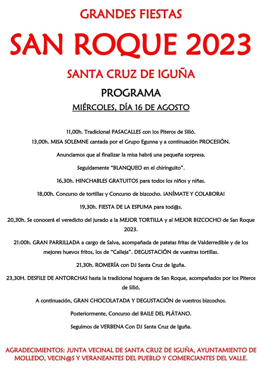 Grandes Fiestas de San Roque  Santa Cruz de Iguña 2023