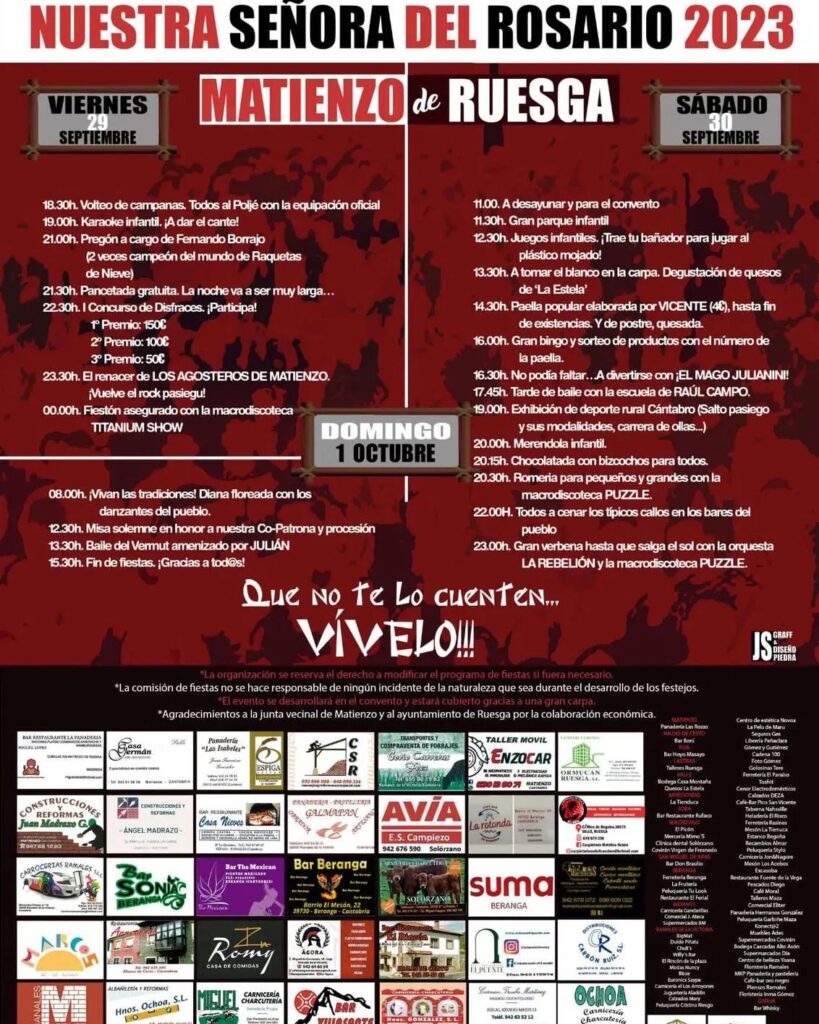 Fiestas de Nuestra Señora del Rosario 2023 Matienzo
