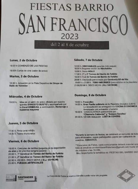 Fiestas del Barrio San Francisco 2023 – Santander
