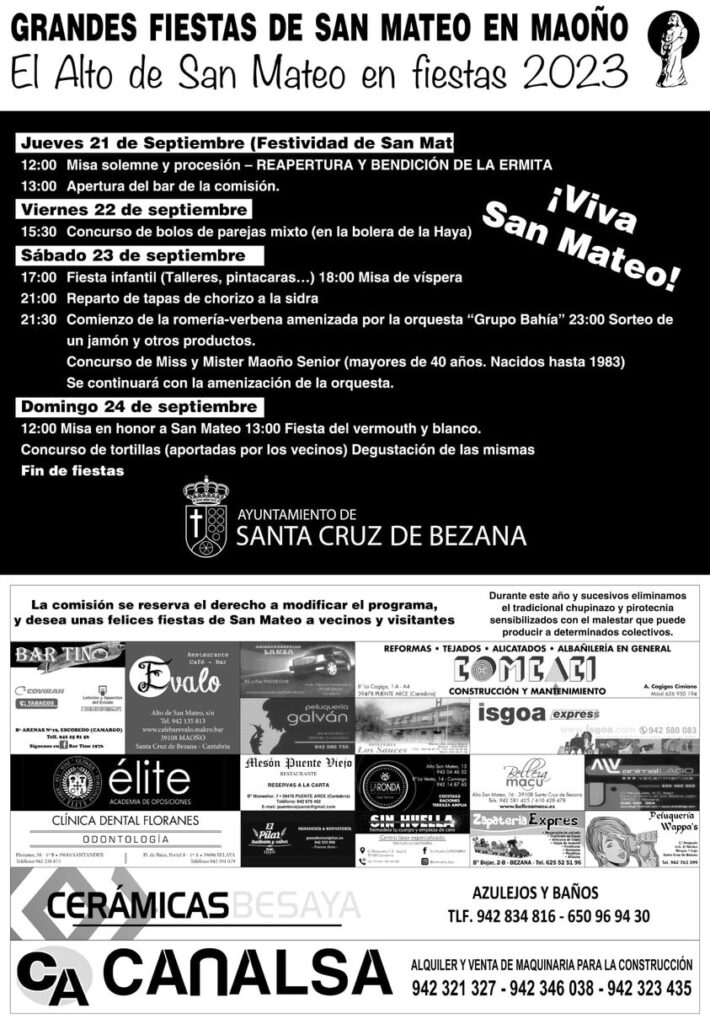 Grandes Fiestas de San Mateo Maoño 2023