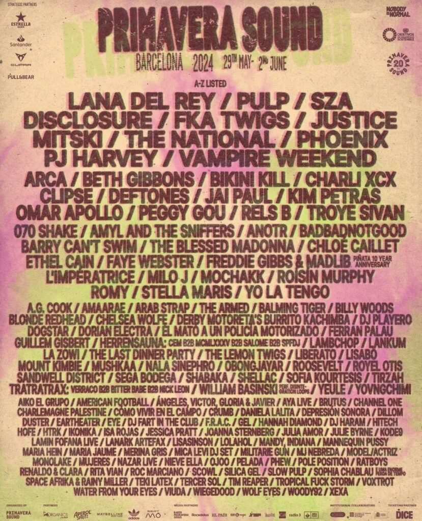 Primavera Sound 2024 – Cartel,Entradas, Horario