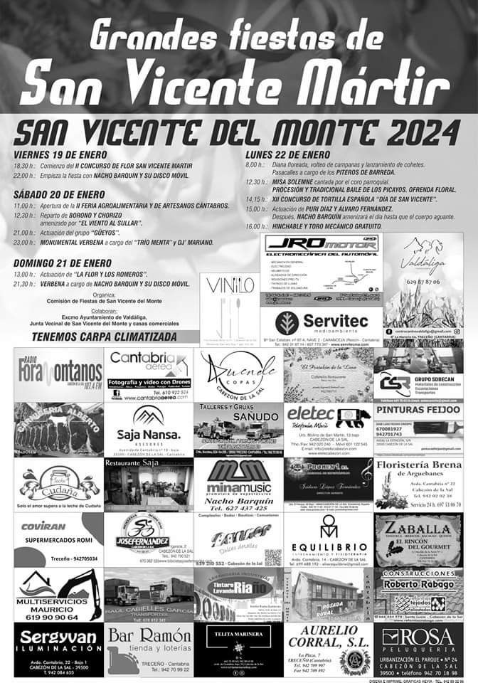 Grandes Fiestas de San Vicente Mártir  – San Vicente del Monte 2024