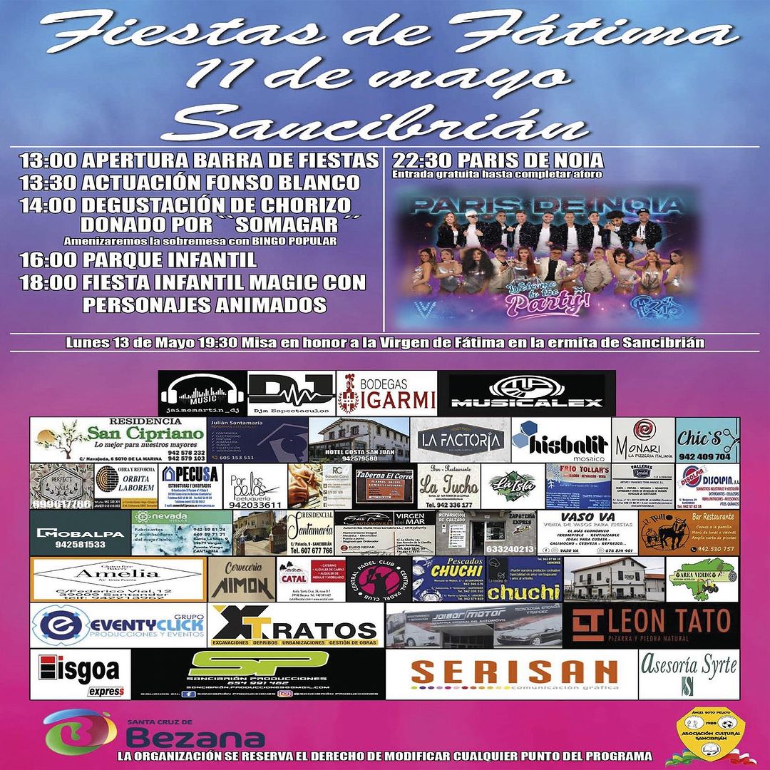 Fiestas de Fátima Sancibrián 2024