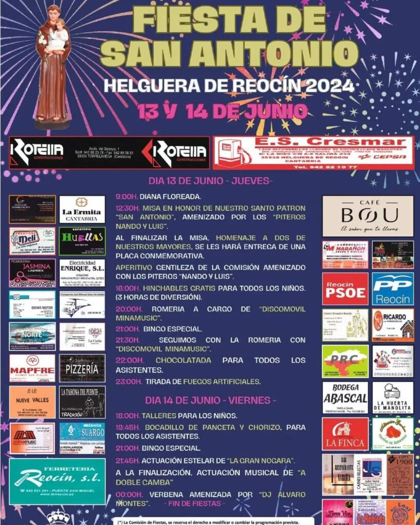 Fiestas de San Antonio Helguera de Reocín 2024
