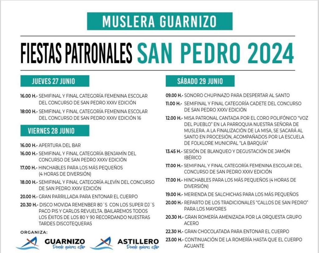 Fiestas Patronales de San Pedro Muslera Guarnizo 2024