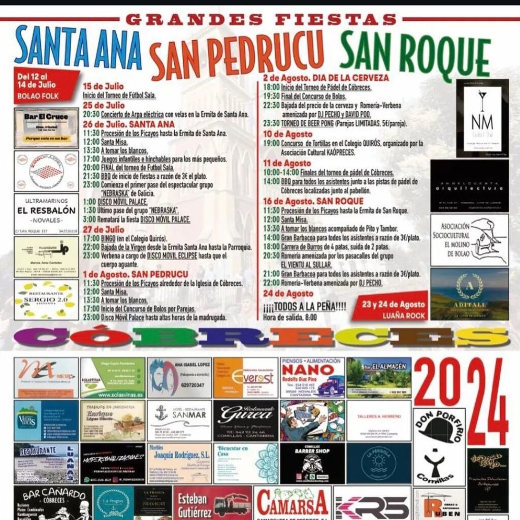 Fiestas Santa Ana – San Pedruco – San Roque – Cóbreces 2024