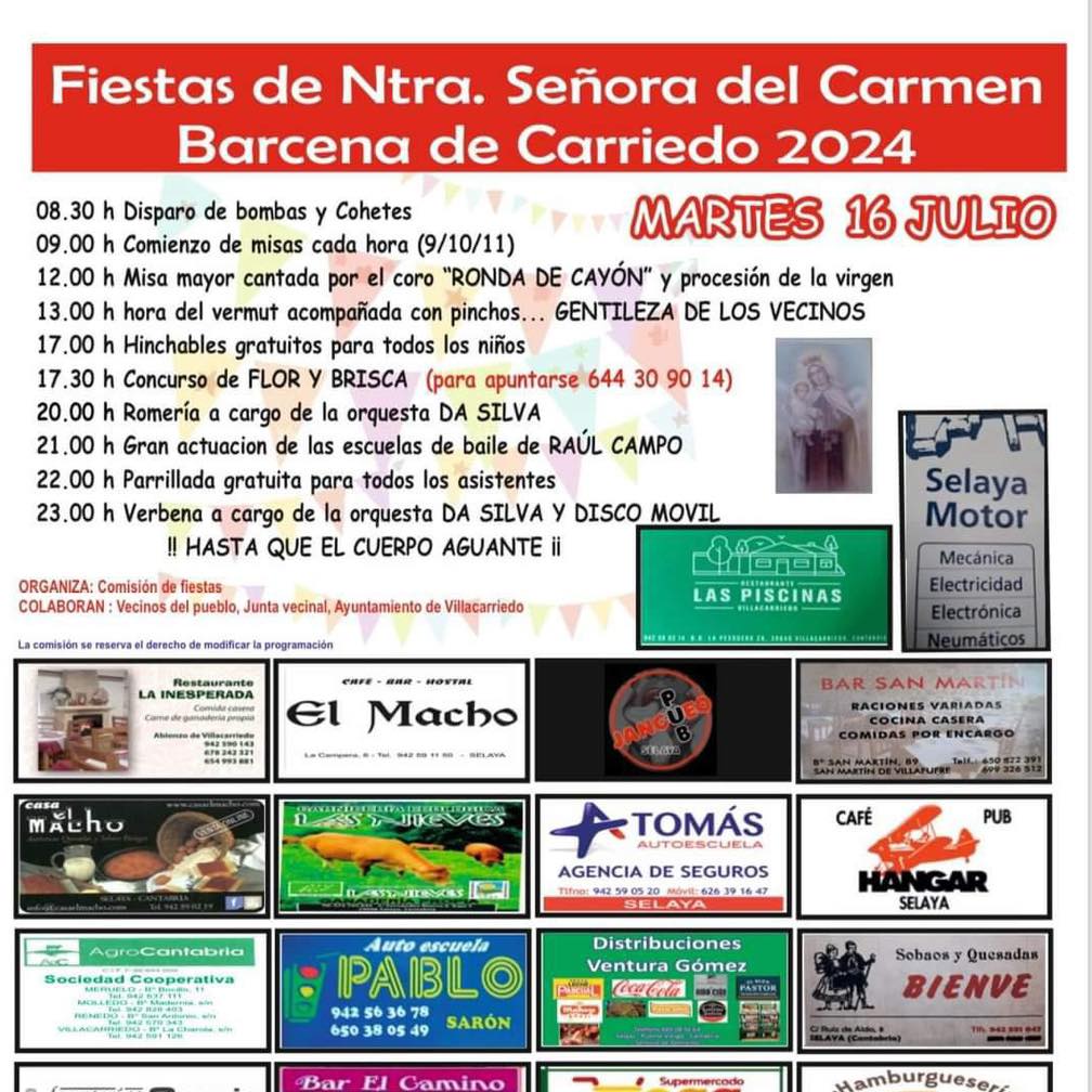 Fiestas de Ntra Señora del Carmen – Bárcena de Carriedo 2024