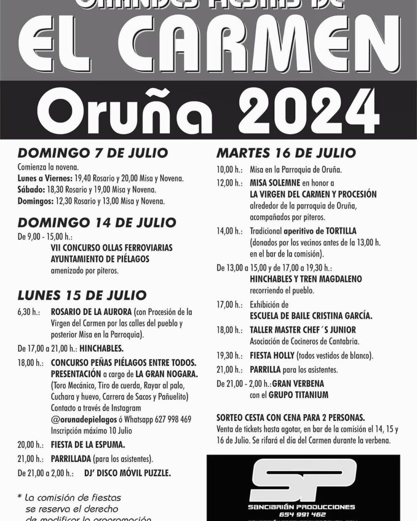 Fiestas del Carmen Oruña 2024