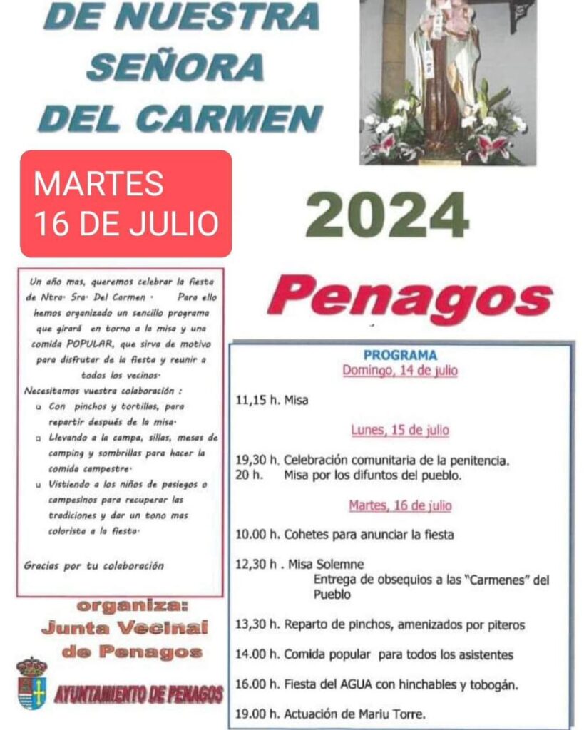 Nstra Señora del Carmen Penagos 2024