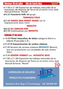 Fiesta de Santa Ana y Las Nieves Tanos 2024