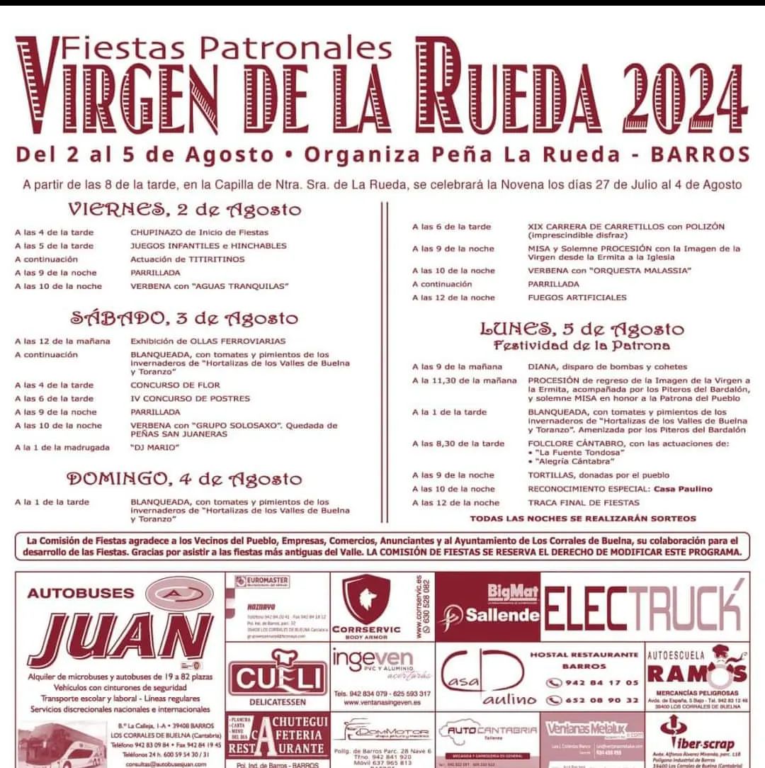 Fiestas Patronales Virgen de la Rueda 2024