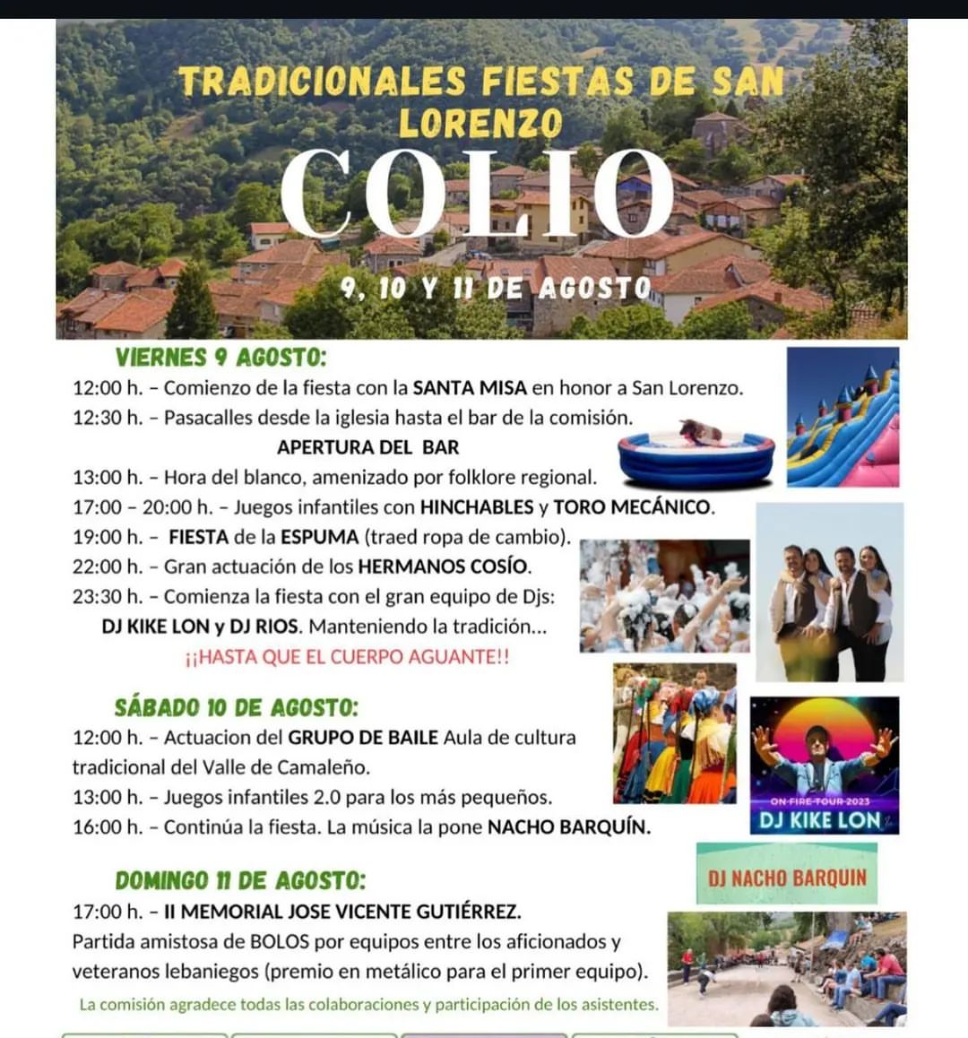 Fiestas de San Lorenzo Colio 2024