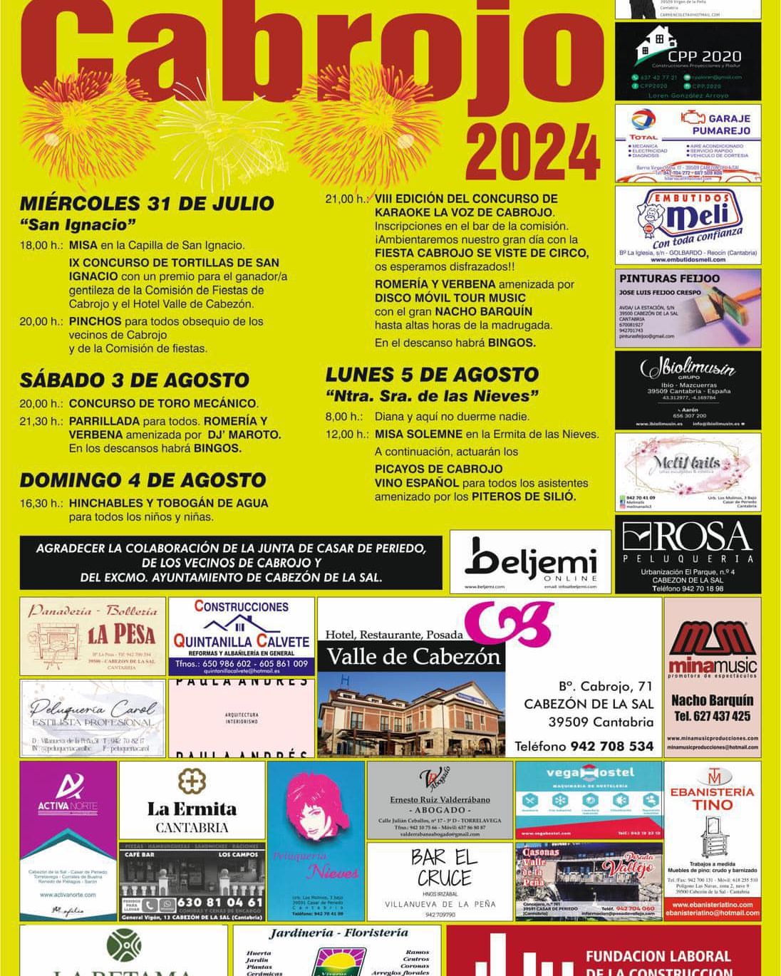 Fiestas de Las Nieves Cabrojo 2024