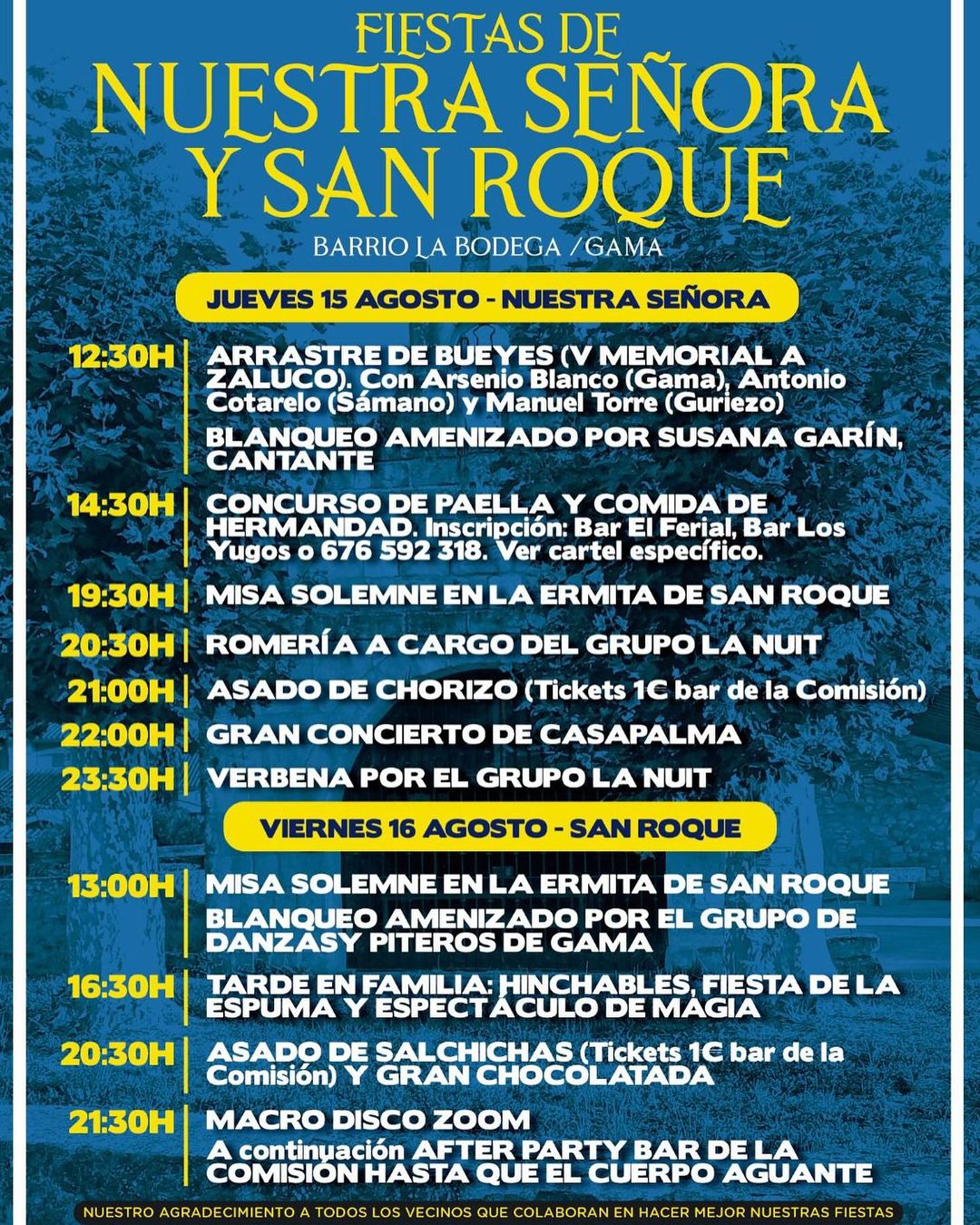 Fiestas de Nuestra Señora y San Roque Gama 2024