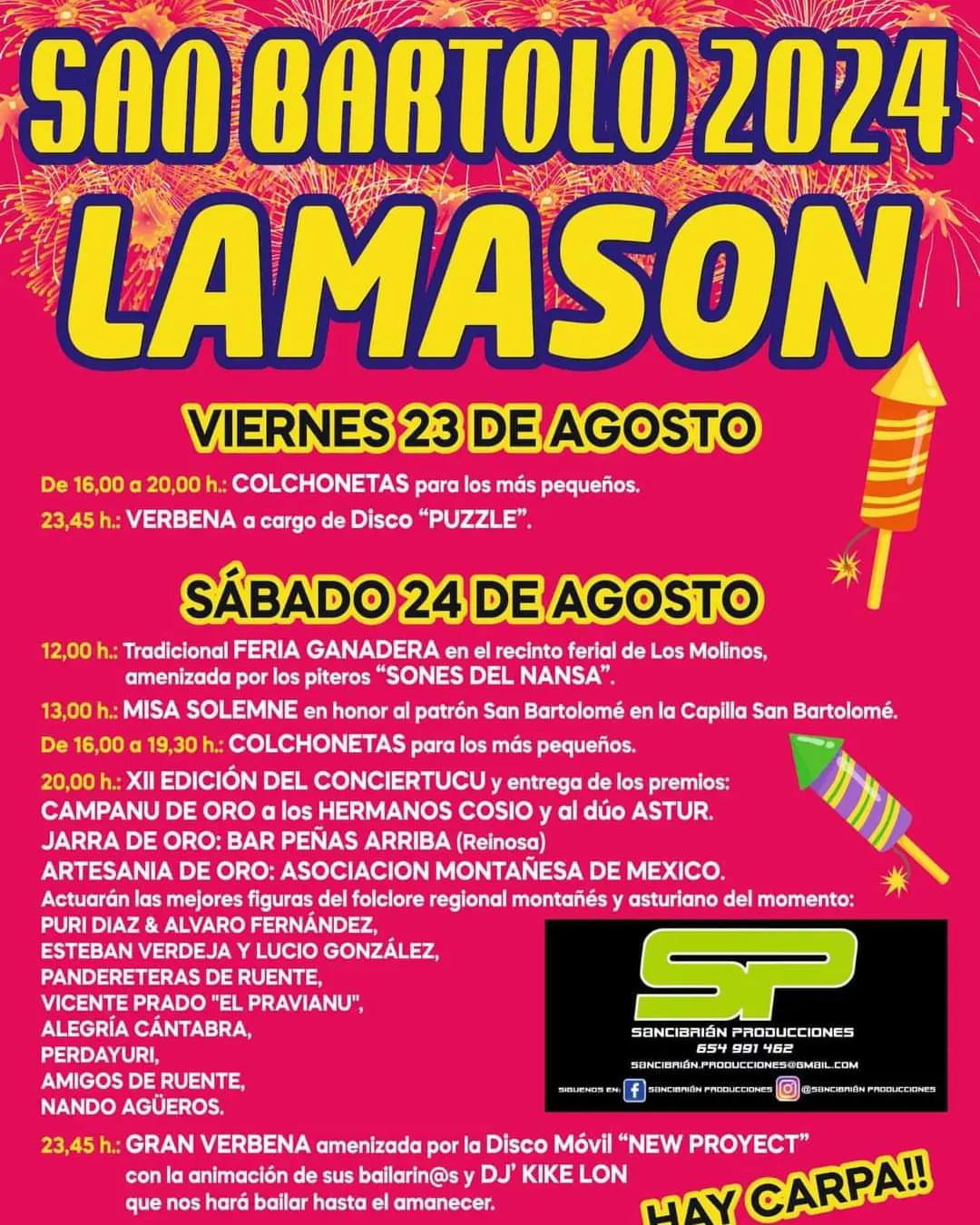 Fiestas San Bartolomé Lamasón 2024