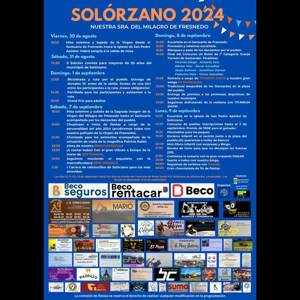 Fiestas de la Virgen del Milagro de Fresnedo 2024