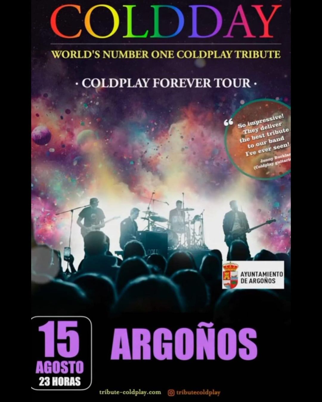 Concierto Coldday – Tributo ColdPlay – 15 Agosto