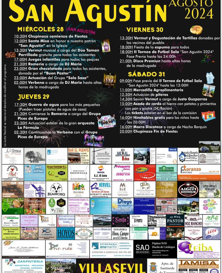 Fiestas San Agustín Villasevil 2024