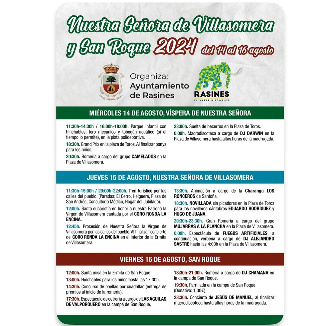 Fiestas de Nuestra Señora y San Roque Rasines 2024
