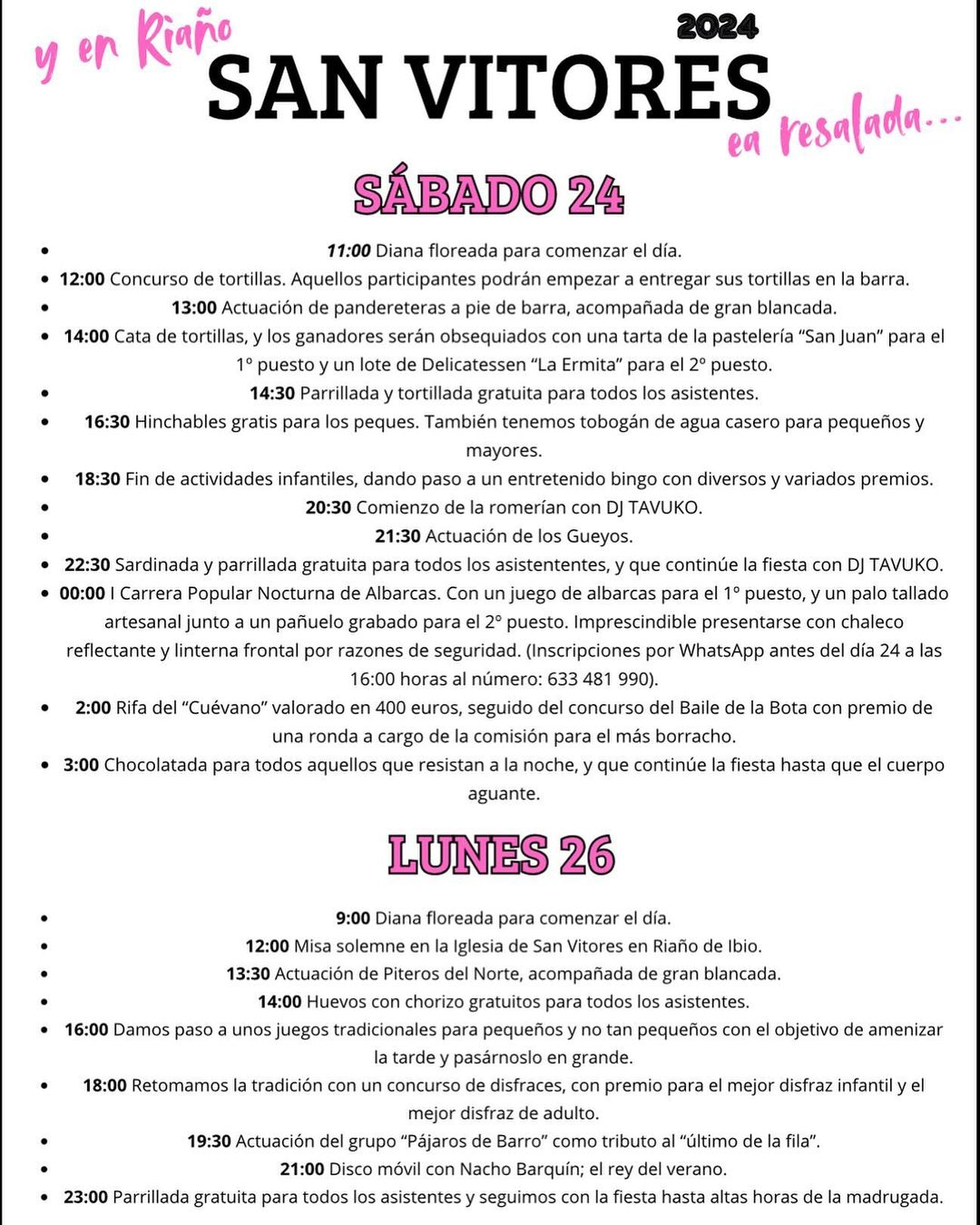 Fiestas de San Vitores Riaño de Ibio 2024