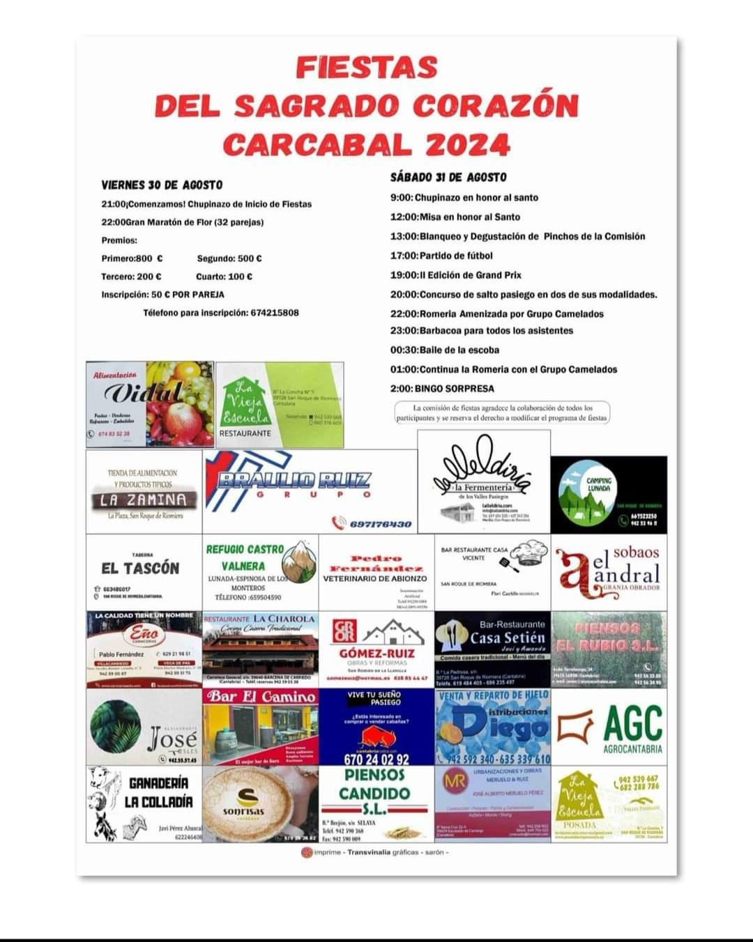 Fiestas del Sagrado Corazón Carcabal 2024