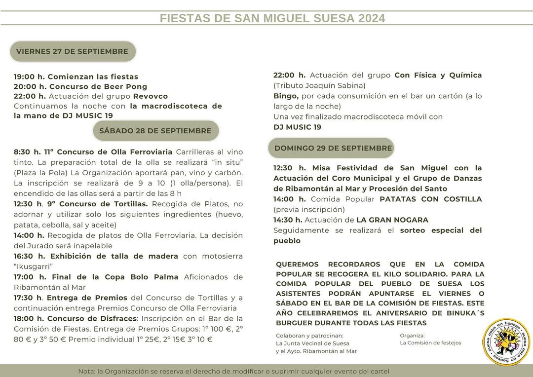 Fiestas de San Miguel Suesa 2024